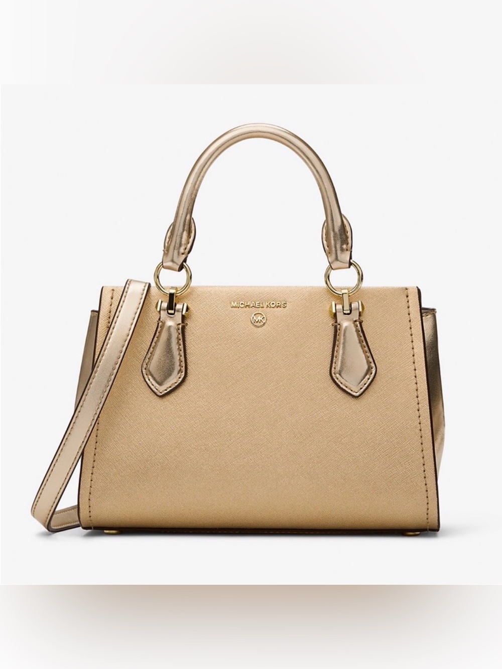 Michael Kors Metallic Gold Mini Saffiano Satchel